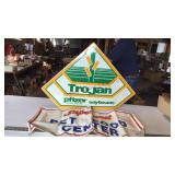 Super sweet banner and trojan sign