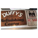 Wood and metal signs