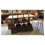 4 steel shovels