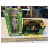 John Deere gas pump and gator