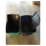3 Assorted totes One lid