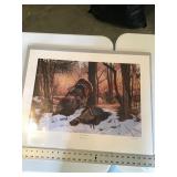 Numbered turkey and duck prints