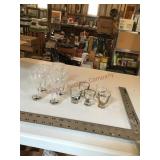 Shot glasses and Miller beer glasses