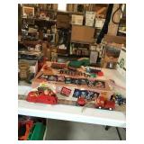 Baseball trivia game, toys, old rubber toy