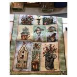 Wallhanging,  tin, and paper dolls