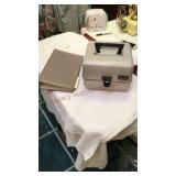 Cosmetic case and Barbie cards