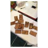 Approximately 30 Leather postcards