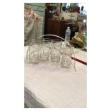 8 Glasses And Glass Caddy