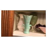 Shelf of vases