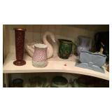 Planters, tray, vases