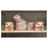 Pig pitcher and 3 mugs