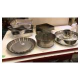 Metal bakeware, bun warmer, and misc.