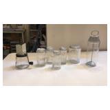 Spice jars, tea canister, nut grinder, mixer,