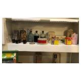 Tins, recipe box, jars, miniatures