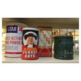 Tins and peanut butter jars