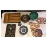 Trivets, muffin tins, bowl, etc.