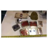 Rath lids , lamp, bacon box, hats, and timer