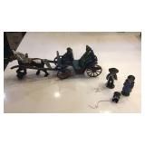 Cast iron horse and wagon