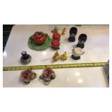 Salt and pepper sets and candle holders etc