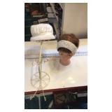 Ladies hats and rack and manikin