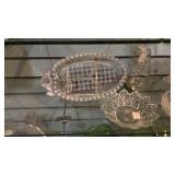 17 pc Glass trays and bowls