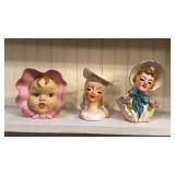 Lady head vases