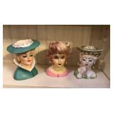 Lady head vases