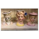 Lady head vases