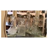 Glass decanters and vases