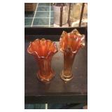 Carnival glass vases