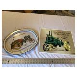 John Deere tray and metal sign