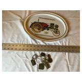 John Deere tray and keychains