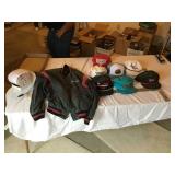 Racing caps and snap on coat