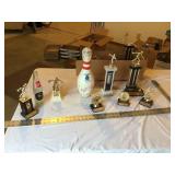 Trophies and bowling pin