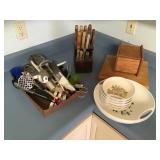 Knife block,Kitchen utensils etc.