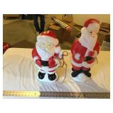 2 Lighted yard Santas