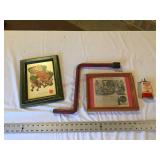 Farmall crank ,coke wall hangings and Shell oil
