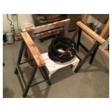 Bench hose and sawhorses