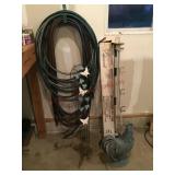 Lawn ornaments Garden hose etc.