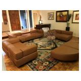 Harvey Probber 9 pc leather cubist modular seating