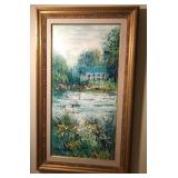 48x28 framed Artdissone pond painting