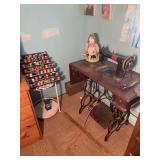 Singer Antique Sewing machine and misc.