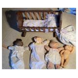 Cabbage Patch Dolls and crib