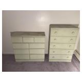 Set of Vintage Green Dressers