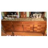 Danish Vintage 1960s modern pecan wood double
