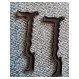 Vintage Cast Iron cats with fireplace brackets