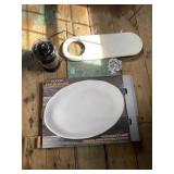 Misc. serving platters and cutting board