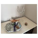 Misc. Cheese board, Candelabra & Fish