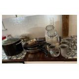 Lot of Kitchen Pots, Pans & Misc.