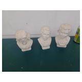 3 Bustes musicien en plï¿½tre